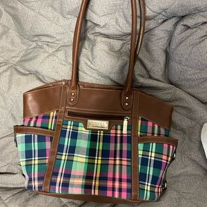 Chaps by Ralph Lauren handbag plaid great condition